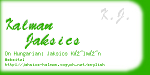 kalman jaksics business card